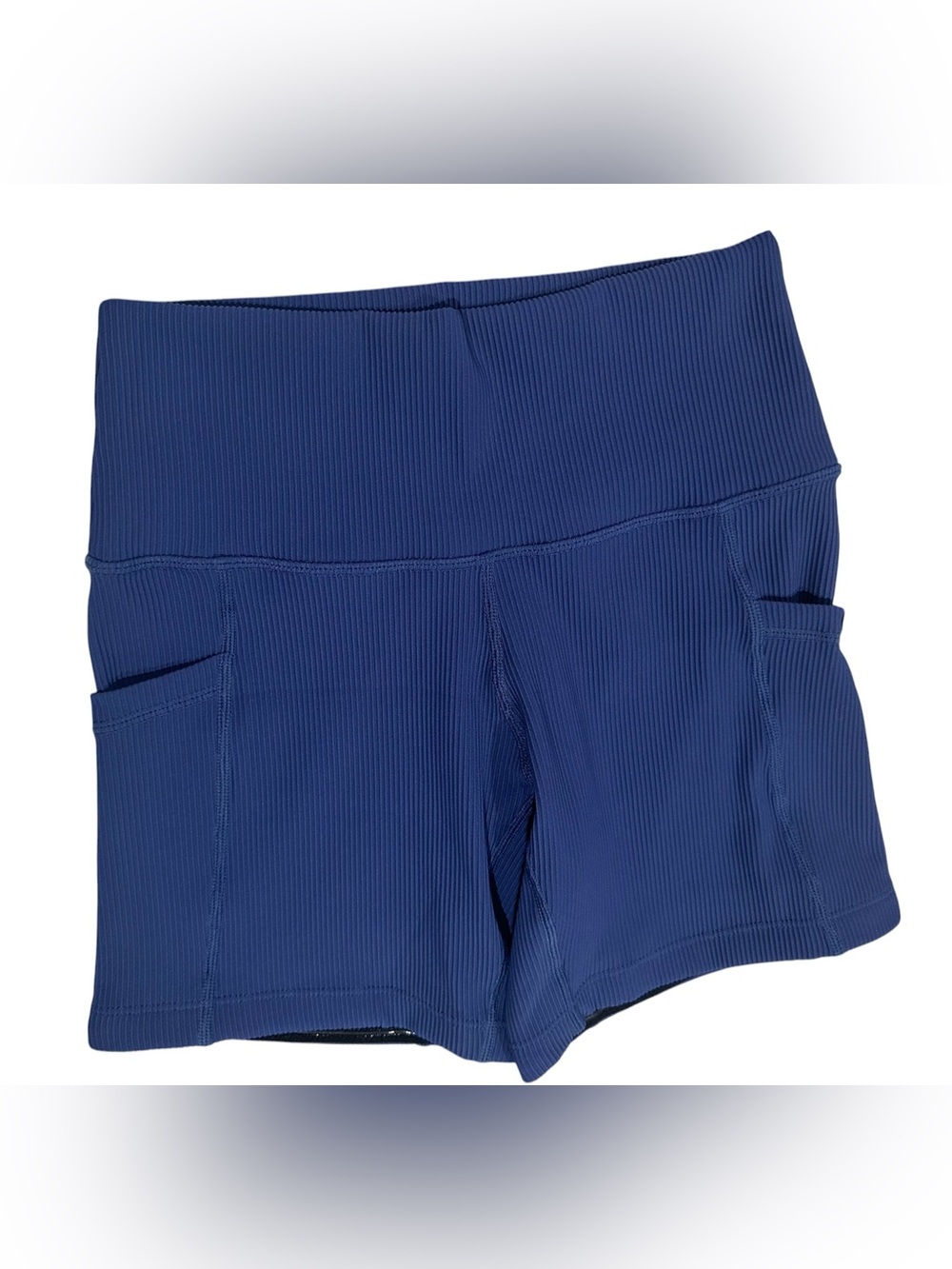 CVG Constantly Varied Gear Ribbed Shorts Navy Blue Workout Pockets Womens XS - Picture 2 of 6